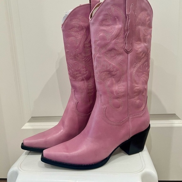 NEW Free People x Jeffrey Campbell Dagget Western Boots - Pink! - Picture 2 of 7